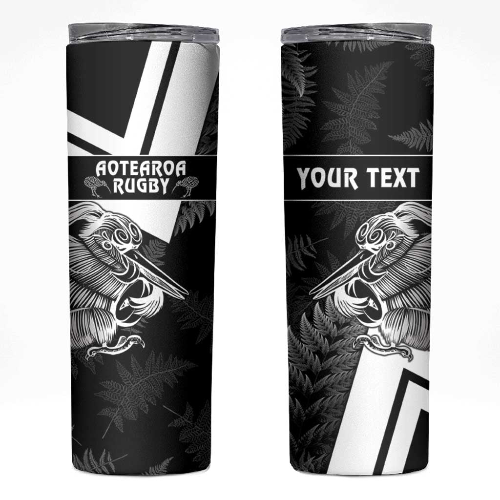 Custom Aotearoa Silver Fern Rugby Skinny Tumbler 2024 Go Kiwi