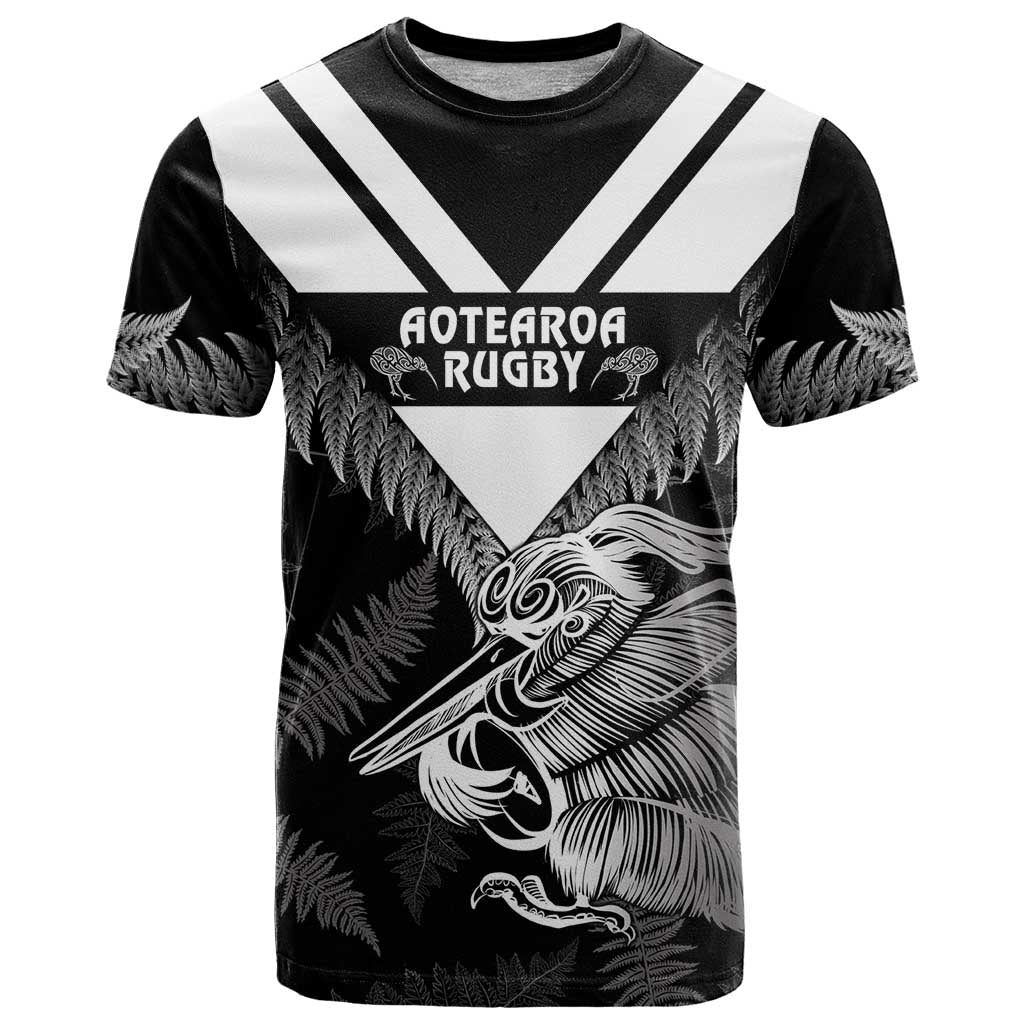 Aotearoa Silver Fern Rugby Custom T Shirt 2024 Go Kiwi LT14 Black - Polynesian Pride