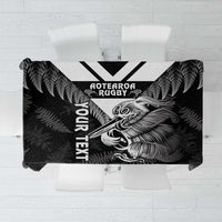 Aotearoa Silver Fern Rugby Custom Tablecloth 2024 Go Kiwi LT14 Black - Polynesian Pride