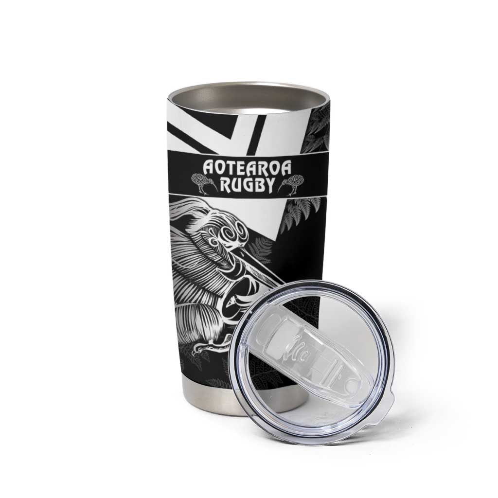 Custom Aotearoa Silver Fern Rugby Tumbler Cup 2024 Go Kiwi LT14 - Polynesian Pride