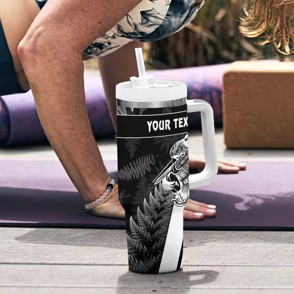 Custom Aotearoa Silver Fern Rugby Tumbler With Handle 2024 Go Kiwi LT14 - Polynesian Pride