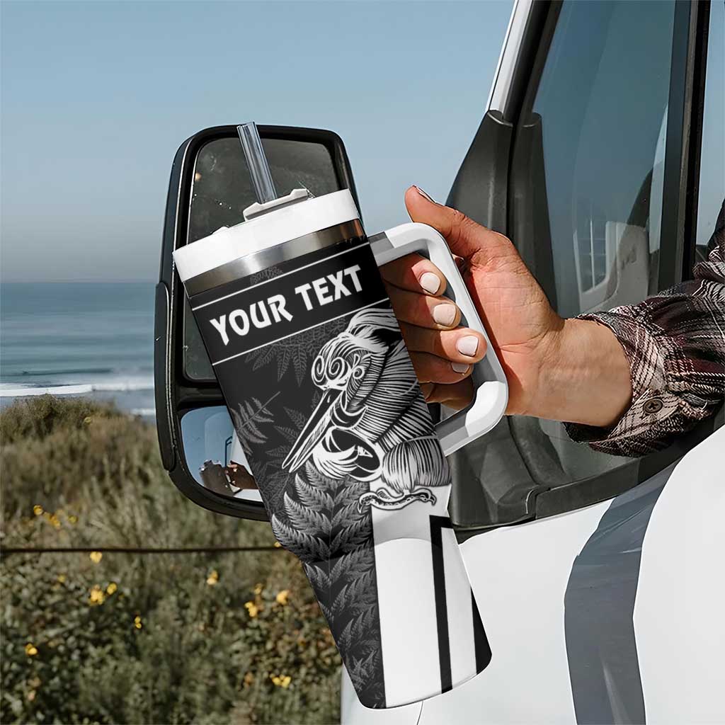 Custom Aotearoa Silver Fern Rugby Tumbler With Handle 2024 Go Kiwi LT14 - Polynesian Pride