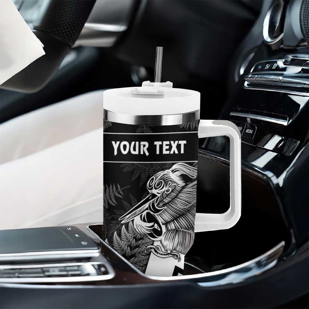 Custom Aotearoa Silver Fern Rugby Tumbler With Handle 2024 Go Kiwi LT14 - Polynesian Pride