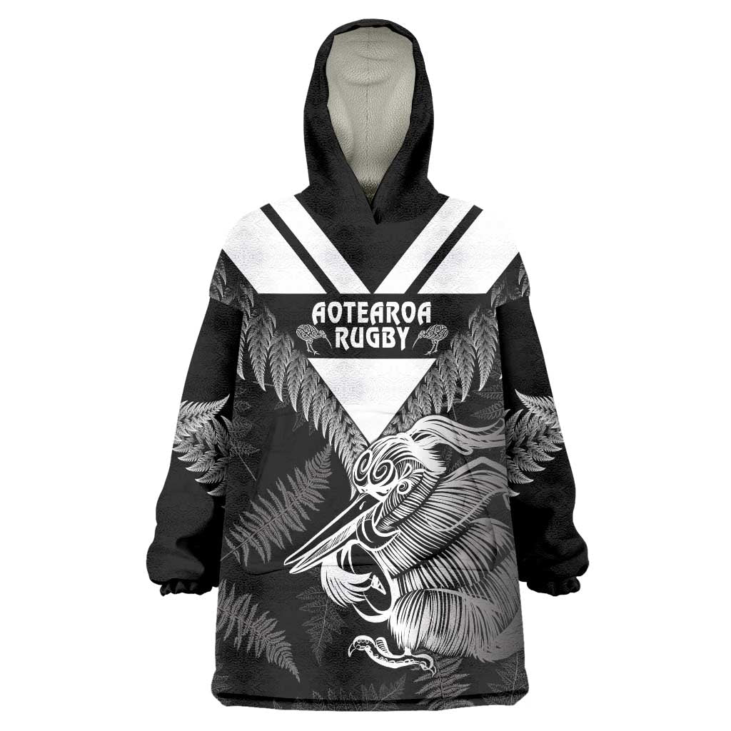 Aotearoa Silver Fern Rugby Custom Wearable Blanket Hoodie 2024 Go Kiwi