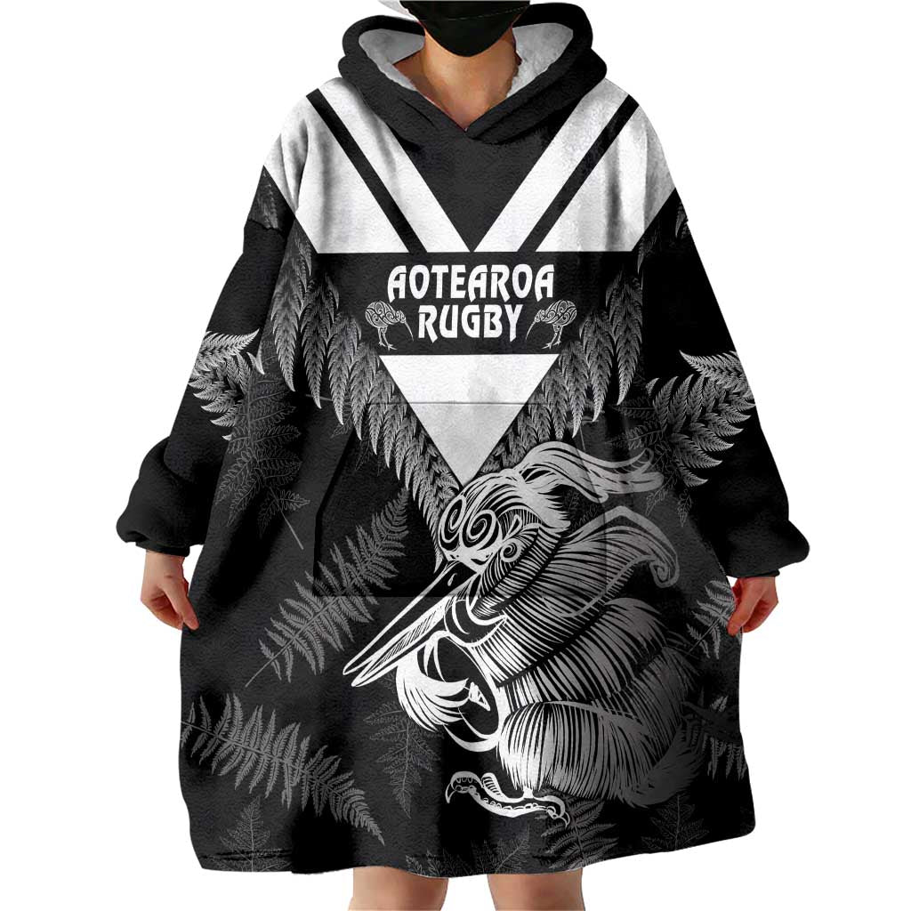 Aotearoa Silver Fern Rugby Custom Wearable Blanket Hoodie 2024 Go Kiwi LT14 - Polynesian Pride