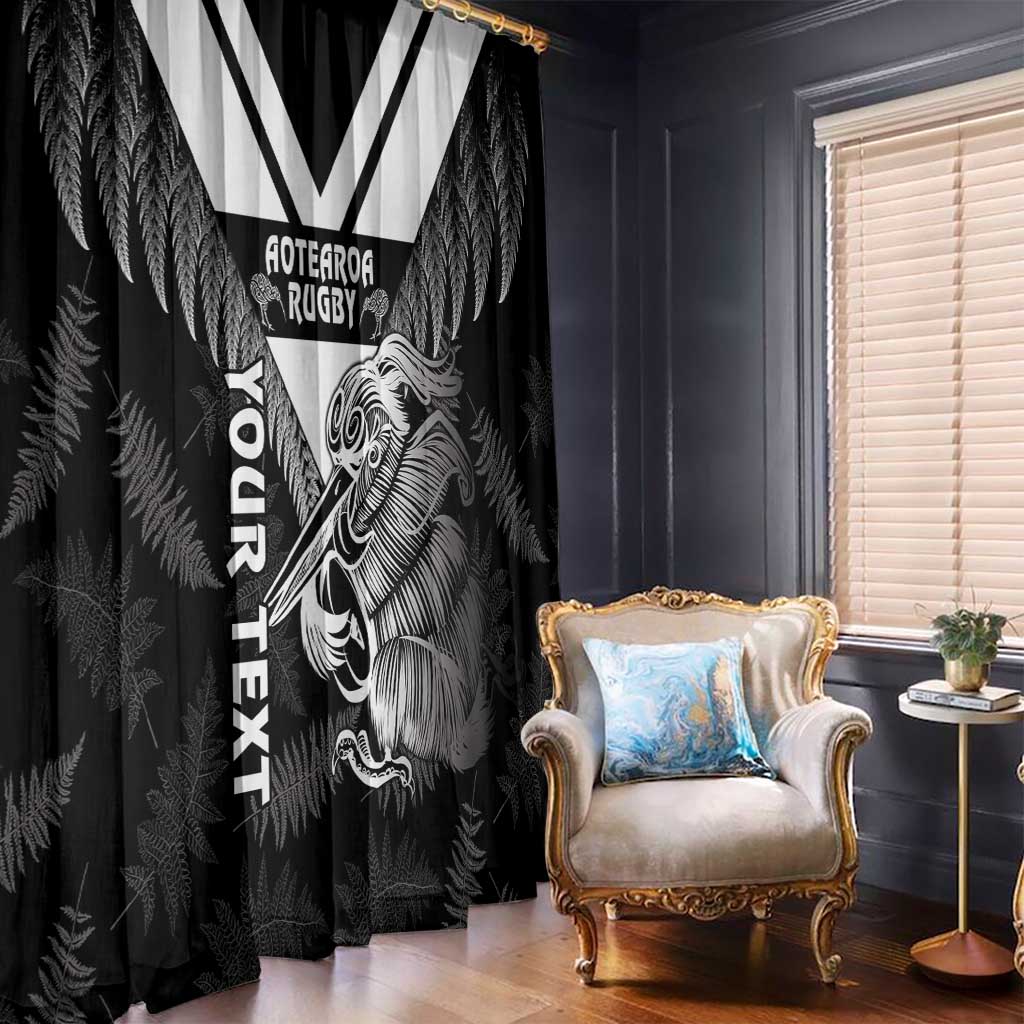 Aotearoa Silver Fern Rugby Custom Window Curtain 2024 Go Kiwi LT14 - Polynesian Pride