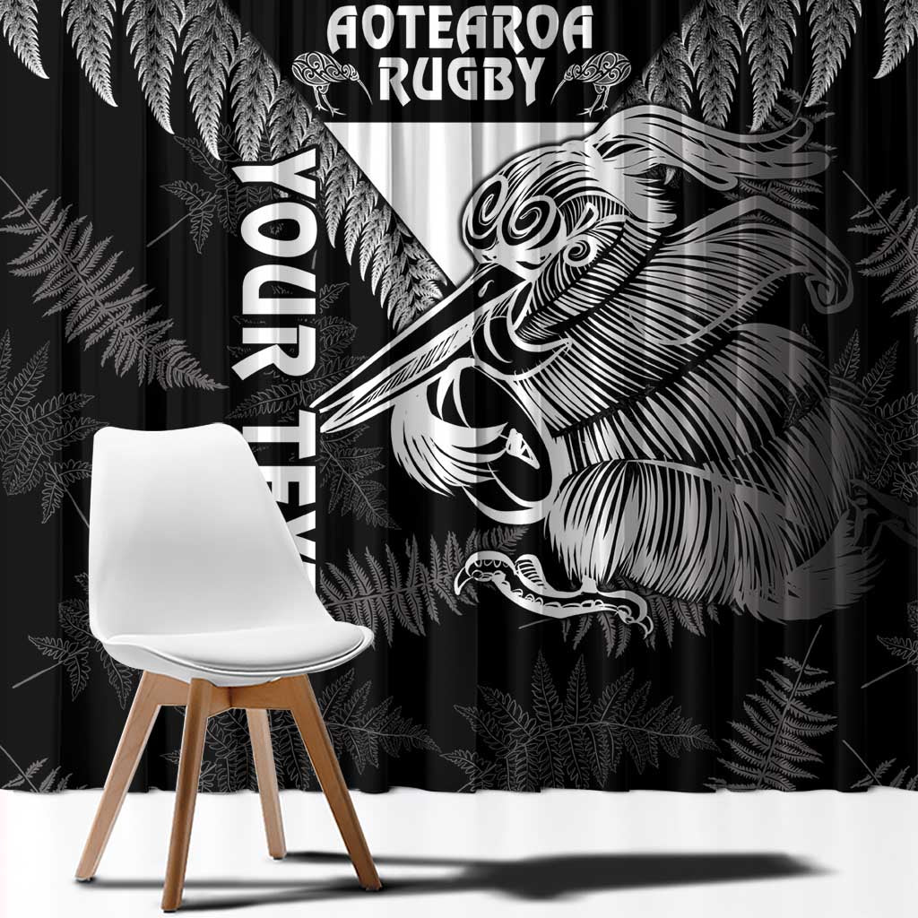 Aotearoa Silver Fern Rugby Custom Window Curtain 2024 Go Kiwi LT14 - Polynesian Pride