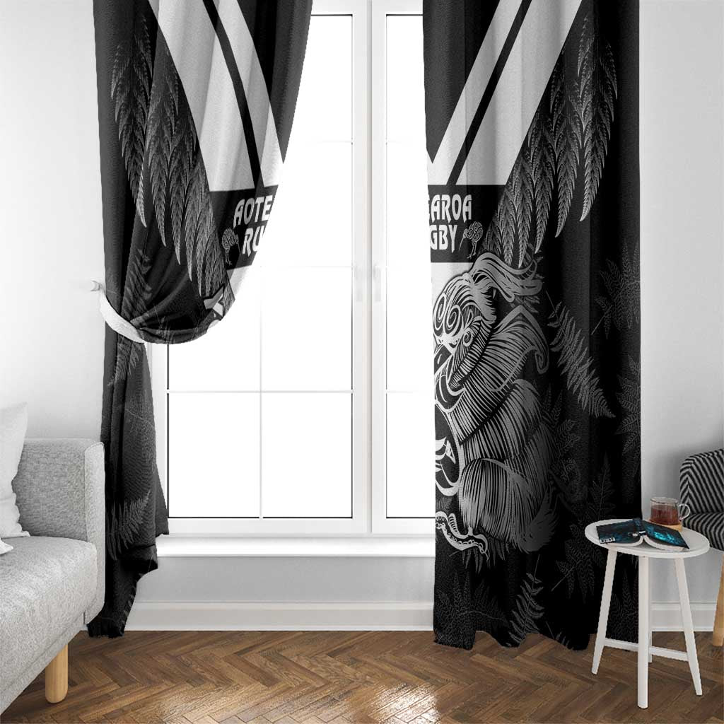 Aotearoa Silver Fern Rugby Custom Window Curtain 2024 Go Kiwi LT14 - Polynesian Pride