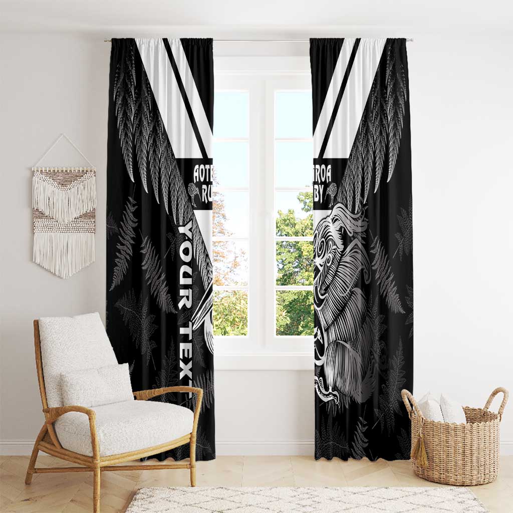 Aotearoa Silver Fern Rugby Custom Window Curtain 2024 Go Kiwi LT14 - Polynesian Pride