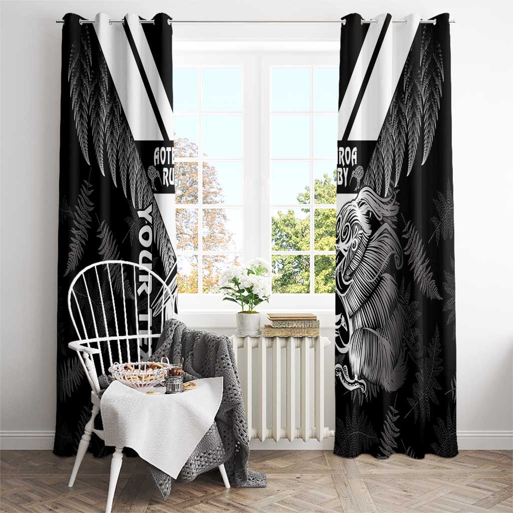 Aotearoa Silver Fern Rugby Custom Window Curtain 2024 Go Kiwi LT14 - Polynesian Pride