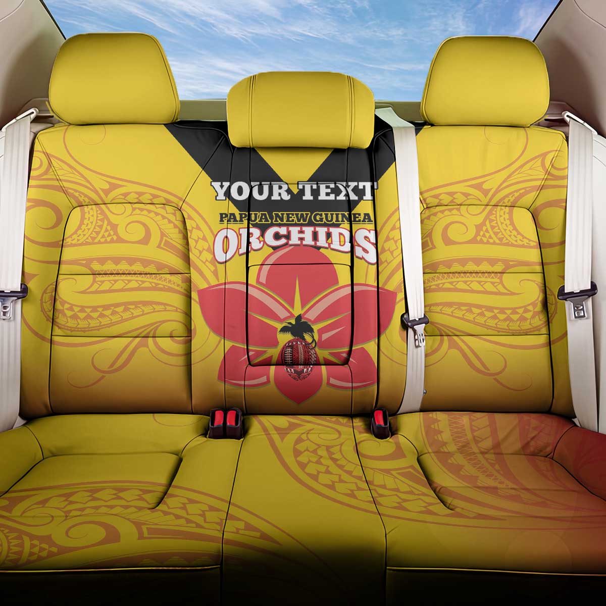 Orchids PNG Rugby Custom Back Car Seat Cover Go Champions Papua New Guinea