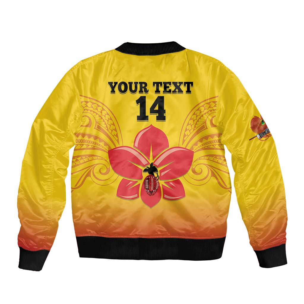 Orchids PNG Rugby Custom Bomber Jacket Go Champions Papua New Guinea