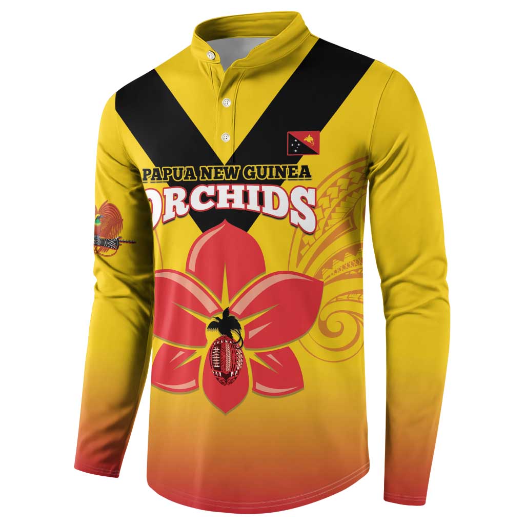 Orchids PNG Rugby Custom Button Sweatshirt Go Champions Papua New Guinea LT14 - Polynesian Pride