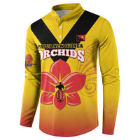 Orchids PNG Rugby Custom Button Sweatshirt Go Champions Papua New Guinea LT14 - Polynesian Pride
