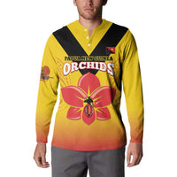 Orchids PNG Rugby Custom Button Sweatshirt Go Champions Papua New Guinea LT14 - Polynesian Pride