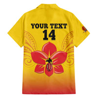 Orchids PNG Rugby Custom Family Matching Off Shoulder Short Dress and Hawaiian Shirt Go Champions Papua New Guinea