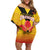 Orchids PNG Rugby Custom Family Matching Off Shoulder Short Dress and Hawaiian Shirt Go Champions Papua New Guinea