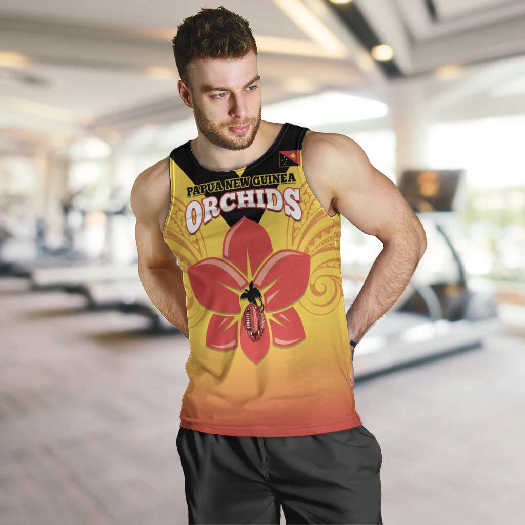 Orchids PNG Rugby Custom Men Tank Top Go Champions Papua New Guinea