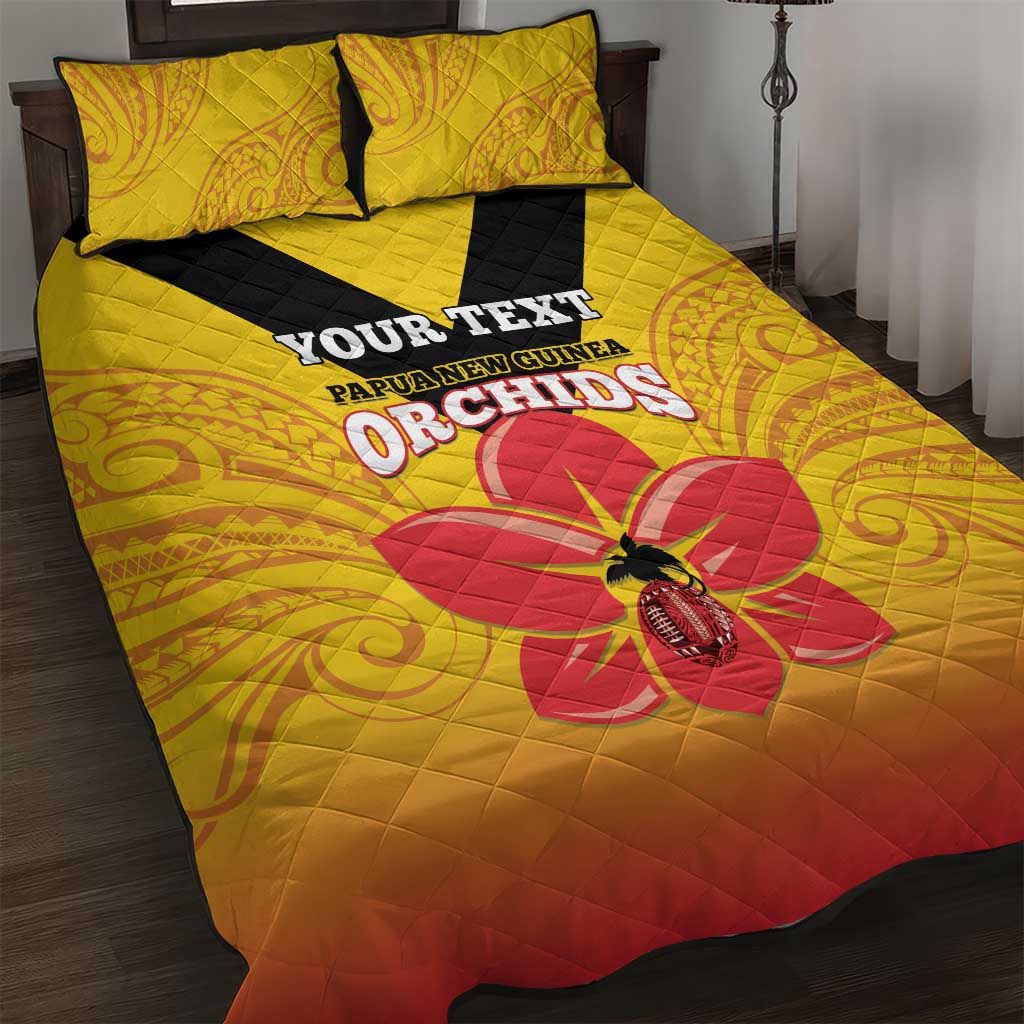 Orchids PNG Rugby Custom Quilt Bed Set Go Champions Papua New Guinea