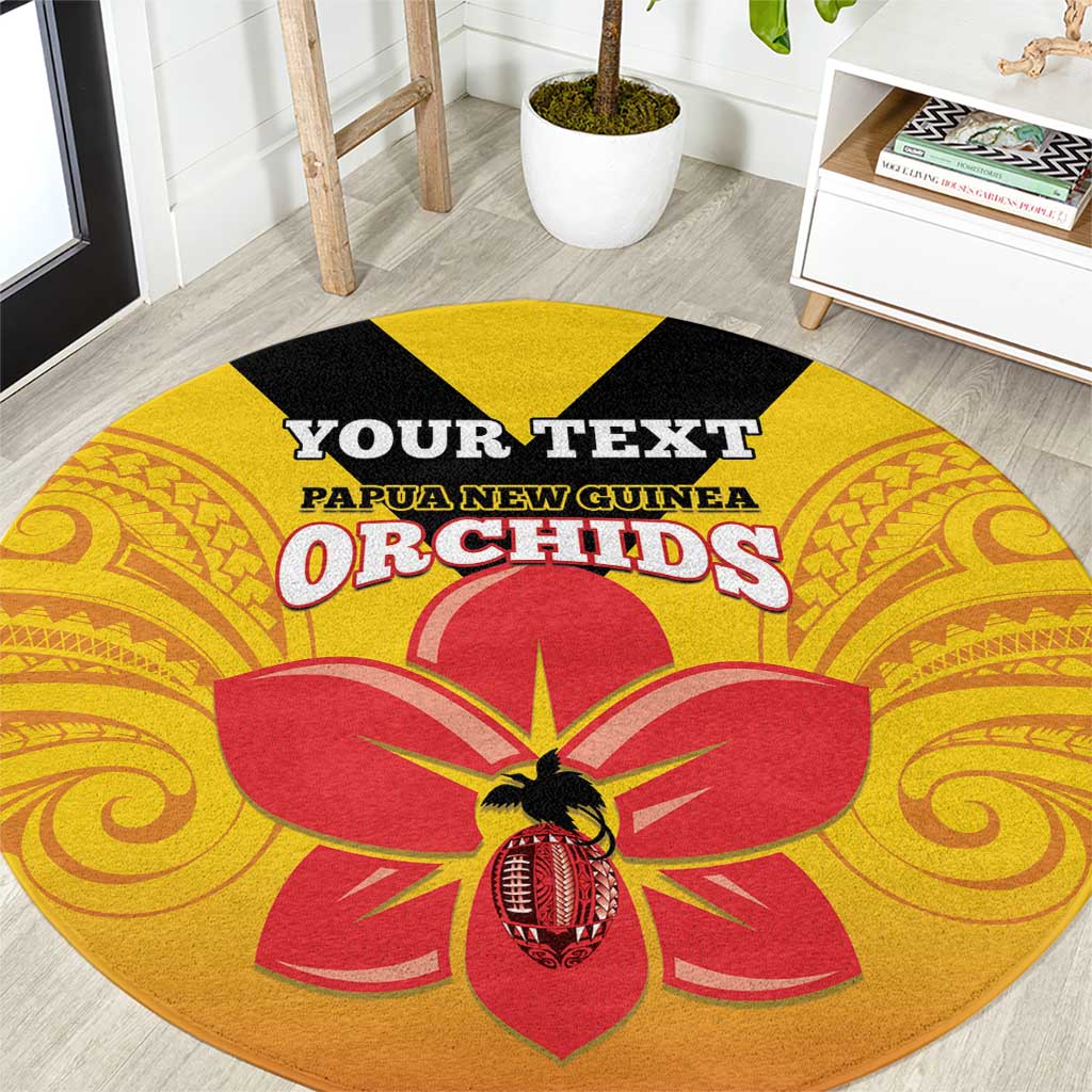 Orchids PNG Rugby Custom Round Carpet Go Champions Papua New Guinea