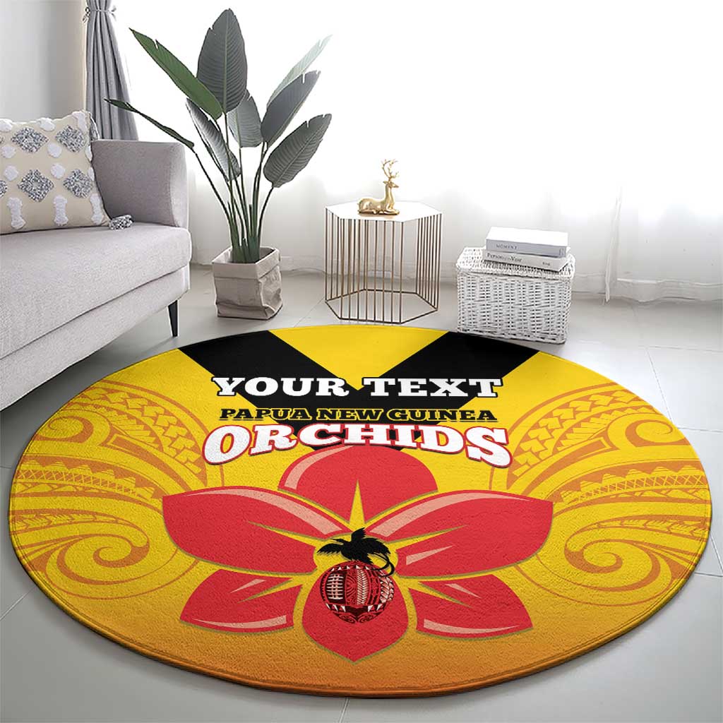 Orchids PNG Rugby Custom Round Carpet Go Champions Papua New Guinea