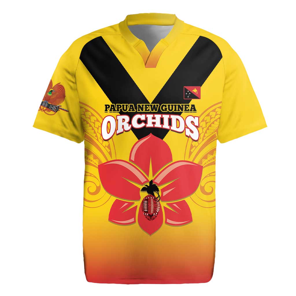 Orchids PNG Rugby Custom Rugby Jersey Go Champions Papua New Guinea LT14 Yellow - Polynesian Pride