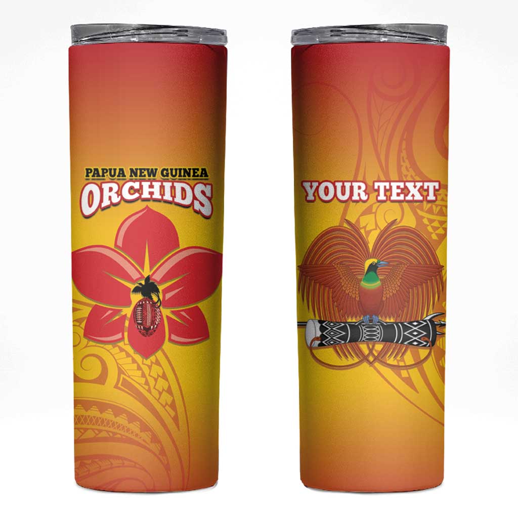 Custom Orchids PNG Rugby Skinny Tumbler Go Champions Papua New Guinea