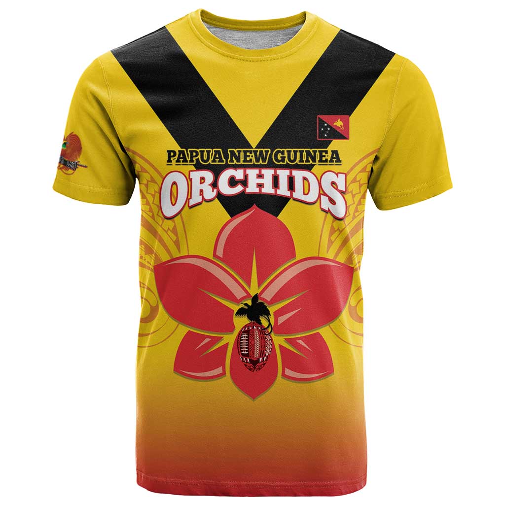 Orchids PNG Rugby Custom T Shirt Go Champions Papua New Guinea