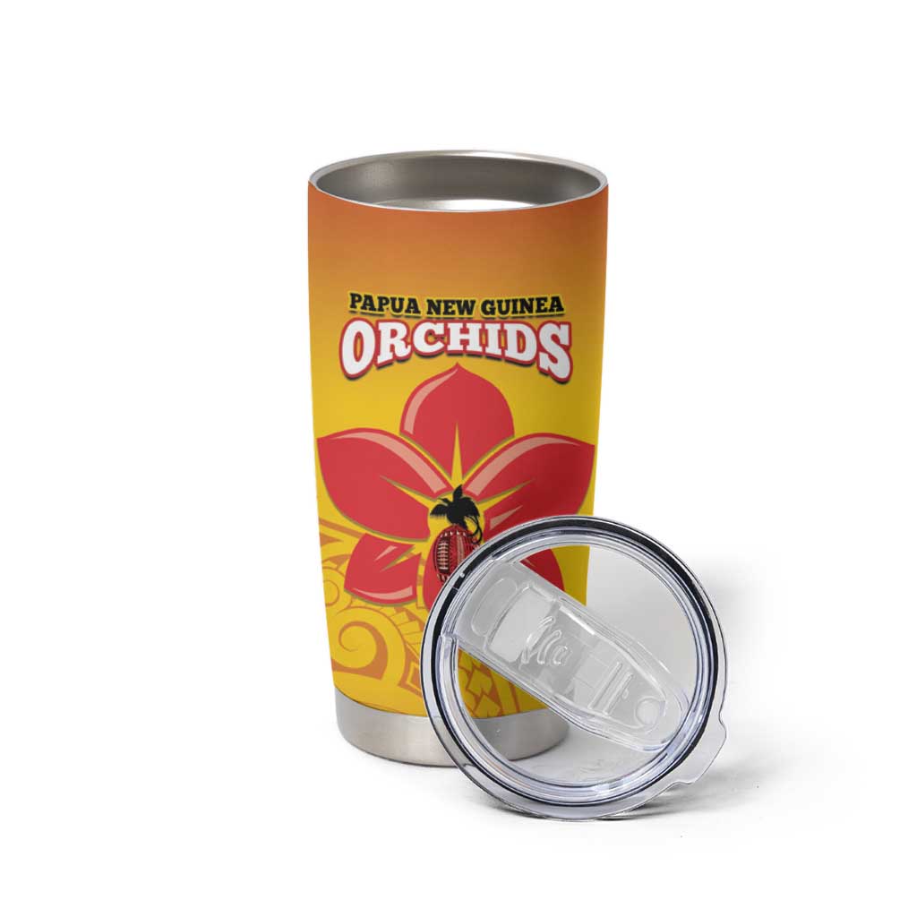 Custom Orchids PNG Rugby Tumbler Cup Go Champions Papua New Guinea LT14 - Polynesian Pride