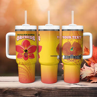 Custom Orchids PNG Rugby Tumbler With Handle Go Champions Papua New Guinea LT14 - Polynesian Pride