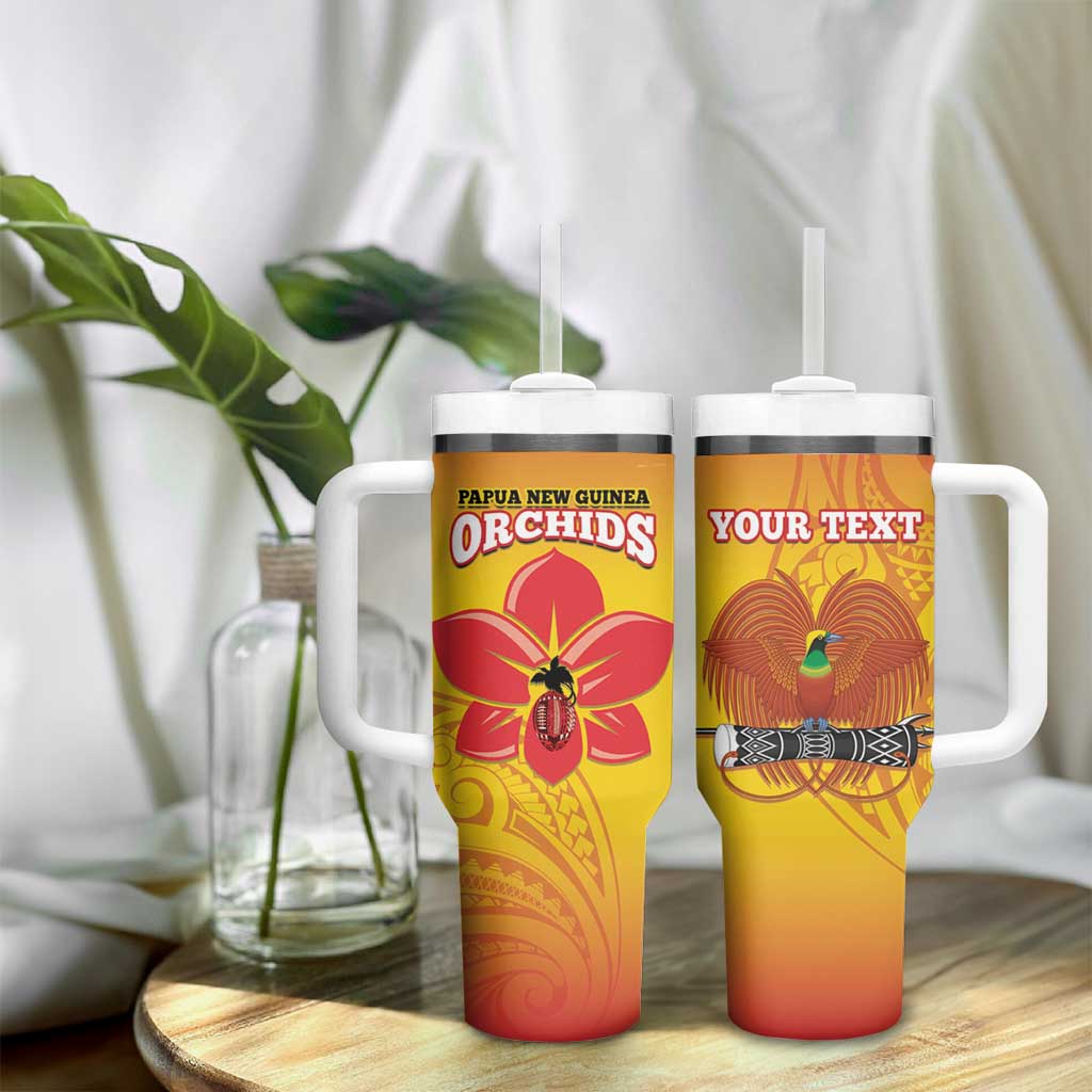 Custom Orchids PNG Rugby Tumbler With Handle Go Champions Papua New Guinea LT14 - Polynesian Pride