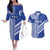 Fetu Samoa Rugby Custom Couples Matching Off The Shoulder Long Sleeve Dress and Hawaiian Shirt Siapo Pattern - Sporty Style