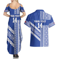 Fetu Samoa Rugby Custom Couples Matching Summer Maxi Dress and Hawaiian Shirt Siapo Pattern - Sporty Style