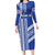 Fetu Samoa Rugby Custom Family Matching Long Sleeve Bodycon Dress and Hawaiian Shirt Siapo Pattern - Sporty Style