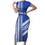 Fetu Samoa Rugby Custom Family Matching Short Sleeve Bodycon Dress and Hawaiian Shirt Siapo Pattern - Sporty Style