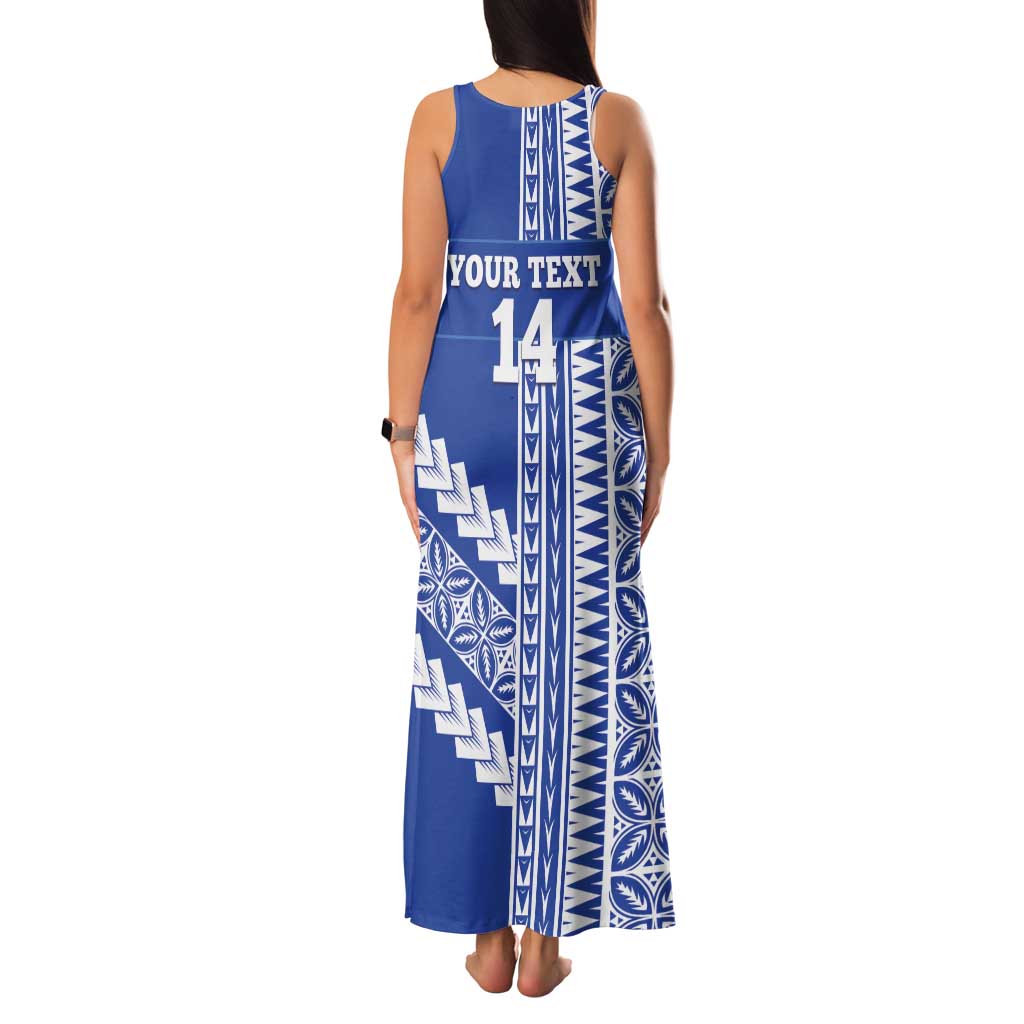 Fetu Samoa Rugby Custom Family Matching Tank Maxi Dress and Hawaiian Shirt Siapo Pattern - Sporty Style
