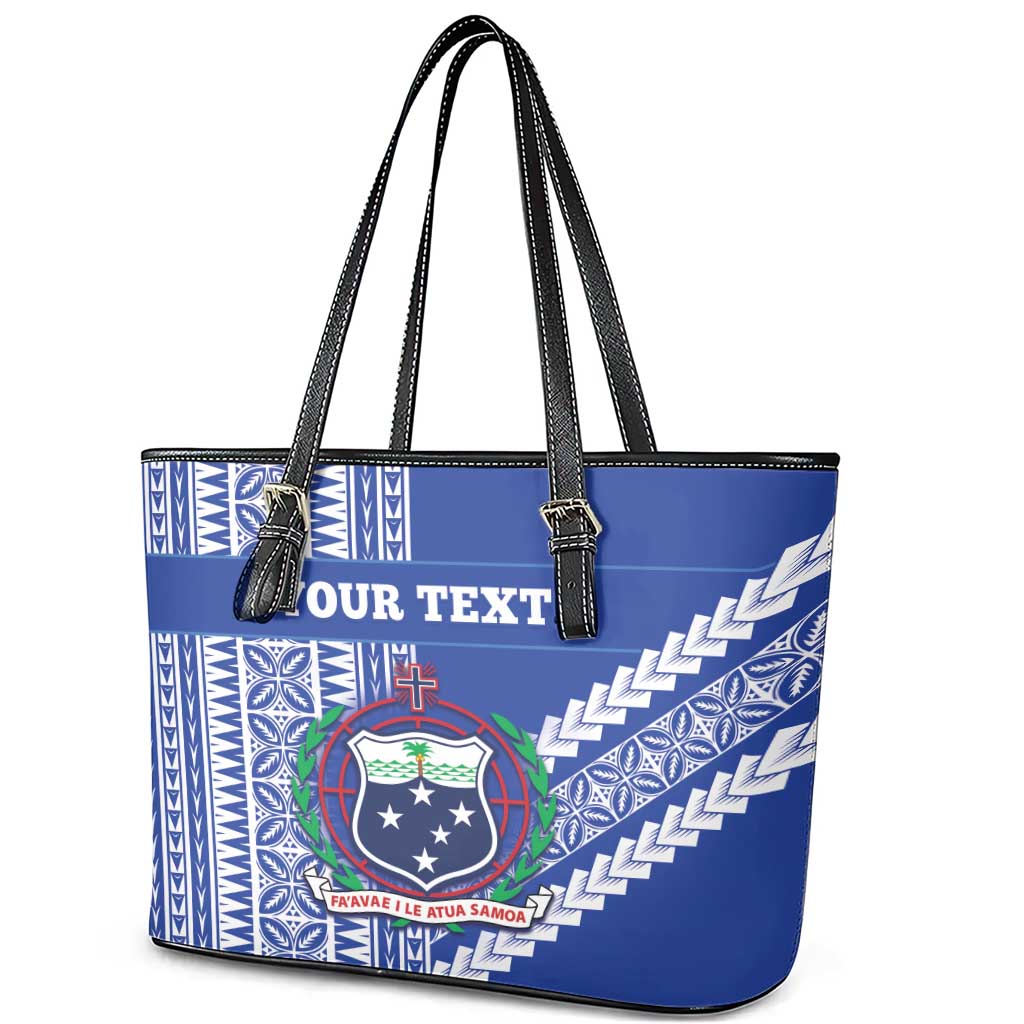 Fetu Samoa Rugby Custom Leather Tote Bag Siapo Pattern - Sporty Style
