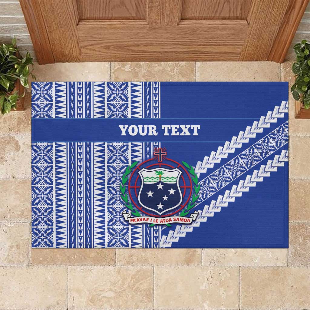 Fetu Samoa Rugby Custom Rubber Doormat Siapo Pattern - Sporty Style