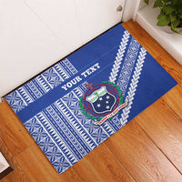 Fetu Samoa Rugby Custom Rubber Doormat Siapo Pattern - Sporty Style