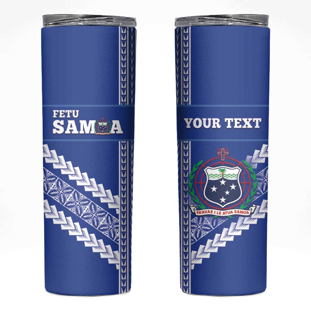 Custom Fetu Samoa Rugby Skinny Tumbler Siapo Pattern - Sporty Style