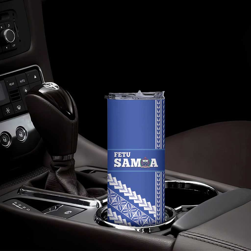 Custom Fetu Samoa Rugby Skinny Tumbler Siapo Pattern - Sporty Style