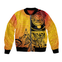 Marquesas Islands Bomber Jacket Marquesan Matatiki Fish Hook Patutiki LT14 Unisex Yellow - Polynesian Pride