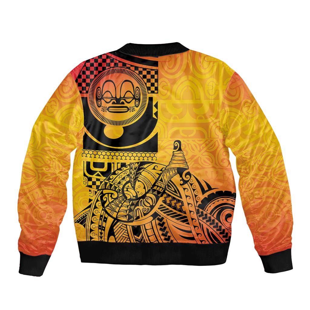 Marquesas Islands Bomber Jacket Marquesan Matatiki Fish Hook Patutiki LT14 - Polynesian Pride