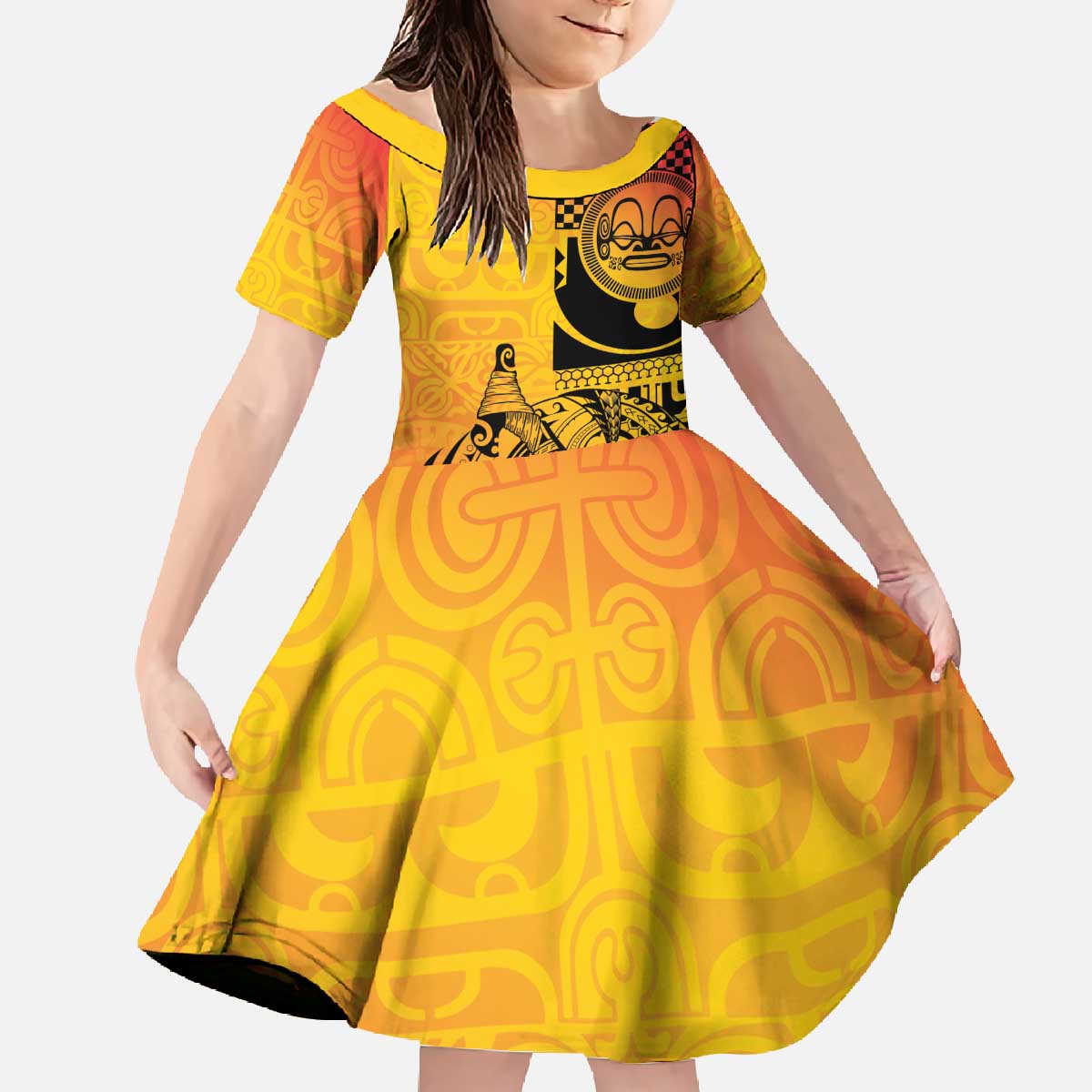 Marquesas Islands Family Matching Off The Shoulder Long Sleeve Dress and Hawaiian Shirt Marquesan Matatiki Fish Hook Patutiki - Polynesian Pride