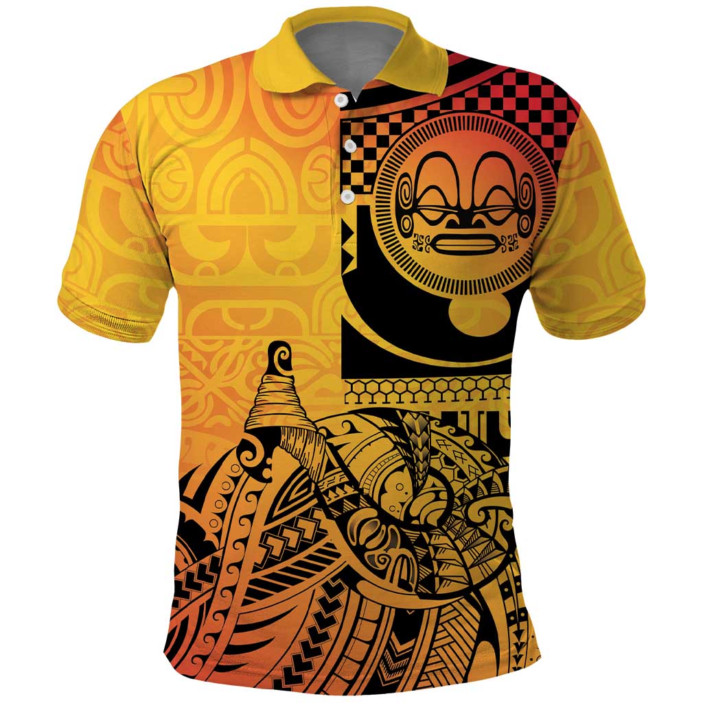 Marquesas Islands Polo Shirt Marquesan Matatiki Fish Hook Patutiki - Polynesian Pride