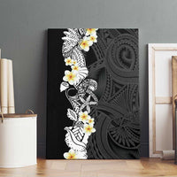 Black Samoa Tattoo Canvas Wall Art Plumeria Samoan Ocean Tatau Pattern LT14 - Polynesian Pride