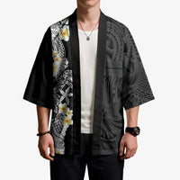 Black Samoa Tattoo Kimono Plumeria Samoan Ocean Tatau Pattern - Polynesian Pride