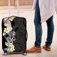 Black Samoa Tattoo Luggage Cover Plumeria Samoan Ocean Tatau Pattern LT14 Black - Polynesian Pride