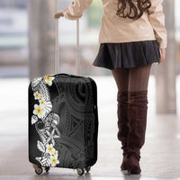 Black Samoa Tattoo Luggage Cover Plumeria Samoan Ocean Tatau Pattern LT14 - Polynesian Pride