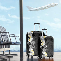 Black Samoa Tattoo Luggage Cover Plumeria Samoan Ocean Tatau Pattern LT14 - Polynesian Pride